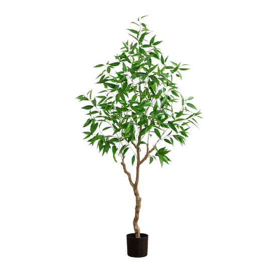 7ft. Potted Long Leaf Greco Eucalyptus Tree with Real Touch Leaves